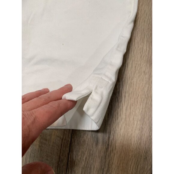 Ralph Lauren Sport Women’s 8 Polo Logo White Cotton Cropped Pants Slit Side Pock - Picture 5 of 8